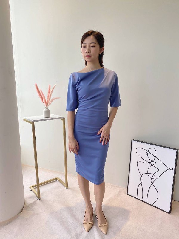 Florentine Blue Pencil Dress (Pre-Order)