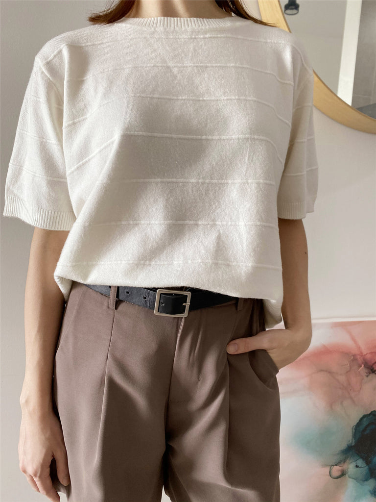 HANUU ALL-DAY TOP IN CREAM WHITE (Back Order)